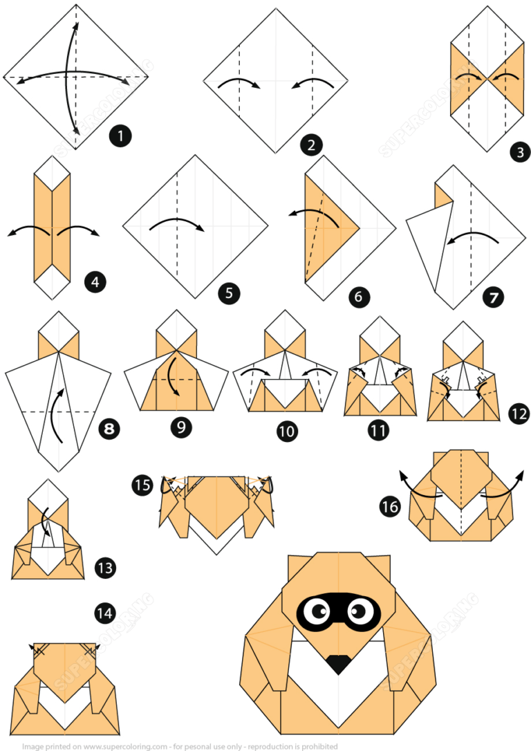 Comment faire un chien Racoon Origami Instructions »wiki utile ...